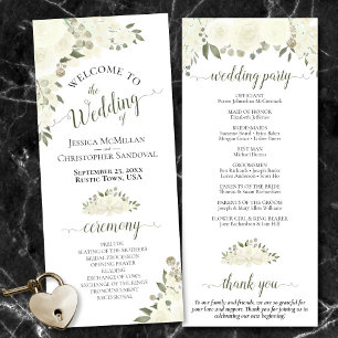 Programa Casamento Floral de Marinha Branca Elegante