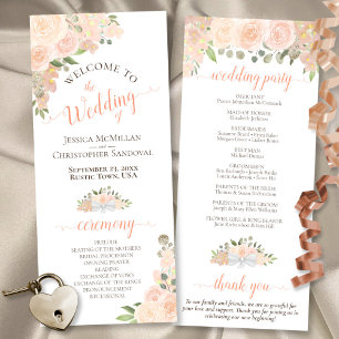 Programa Casamento Floral de Pessegueiro de Coral Elegante