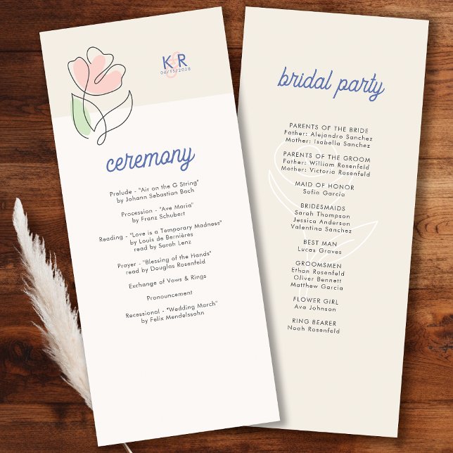 Programa Casamento Floral de Primavera Boho Minimalista (Criador carregado)