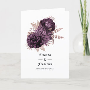 Programa Casamento Floral Dourado e Roxo Escuro