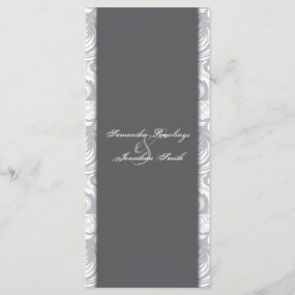 Programa Casamento - Floral Elegante Cinza Branca