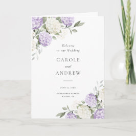 Programa Casamento Floral Elegante Hortênsia Roxa Dobrada
