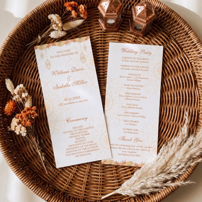 Programa Casamento Floral Elegante Lanterna Árabe (Criador carregado)