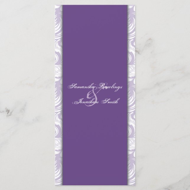 Programa Casamento - Floral Elegante Roxo Branco (Frente)