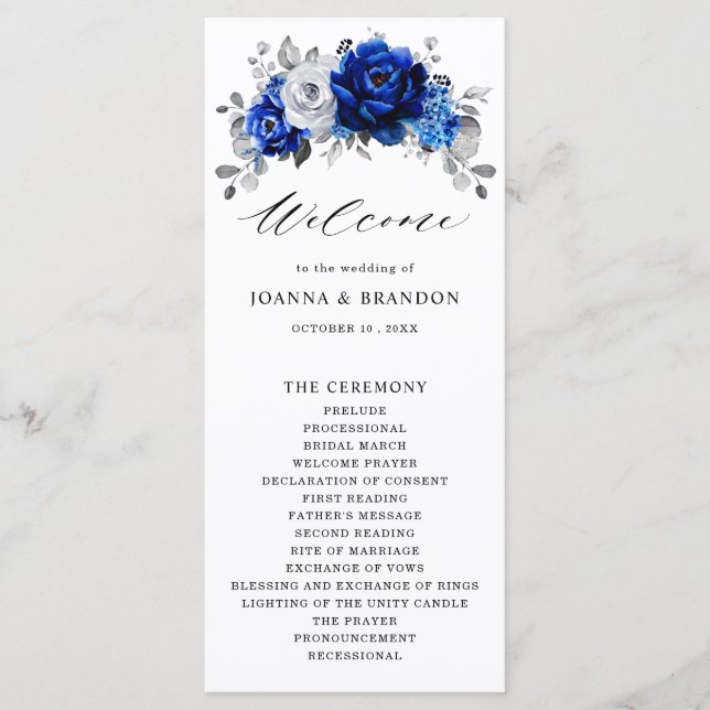 Programa Casamento Floral Metálico Real Blue Silver (Frente)