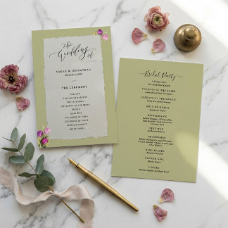 Programa Casamento Floral Mínimo e Chic Verde Sage