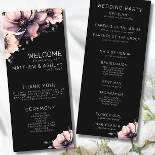 Programa Casamento Floral Moderno Elegante Rosa Coral