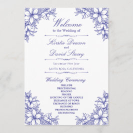 Programa Casamento Floral Ornamentado Azul