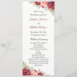 Programa Casamento Floral por Aquarela Rosa de Burgundy