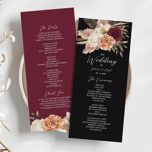 Programa Casamento Floral Preto Borgonha (Criador carregado)