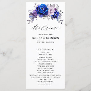Programa Casamento Floral Real Azul Lilac Roxo