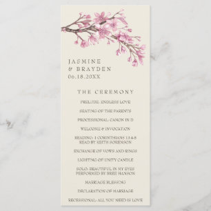 Programa Casamento Floral Rosa Elegante de Cerejeira