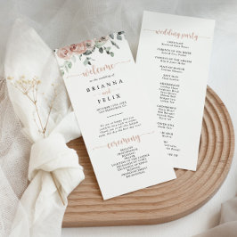 Programa Casamento Floral Rosa Rosa Rosa Clássica