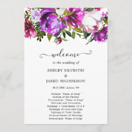 Programa Casamento Floral Roxo Elegante Moderno