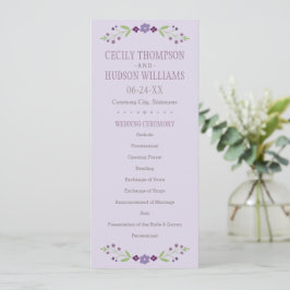 Programa Casamento Floral Rustic Purple e Green