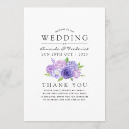 Programa Casamento Floral Ultra Violet Watercolor