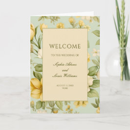 Programa Casamento floral verde suave e bege