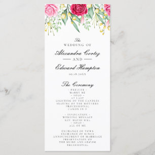 Programa Casamento Floral Vermelho e Rosa