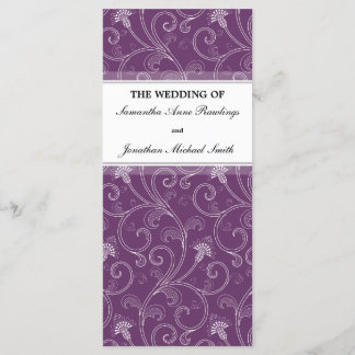 Programa Casamento - Floral Vitoriano Roxo Elegant