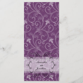 Programa Casamento - Floral Vitoriano Roxo Elegant