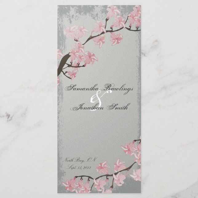 Programa Casamento Floresta de Cereja Rosa-Rosa-Ci (Frente)