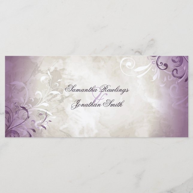 Programa Casamento - Folhagem de Vintage Elegante  (Frente)
