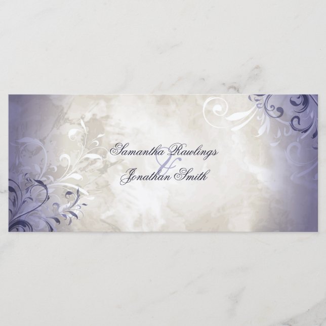 Programa Casamento - Folhagem de Vintage Elegante  (Frente)