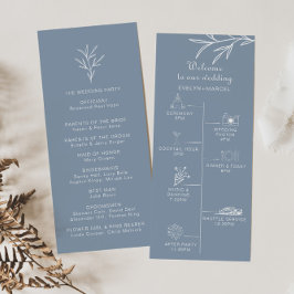 Programa Casamento Formal Mínimo Cronologia Azul Empoeirado