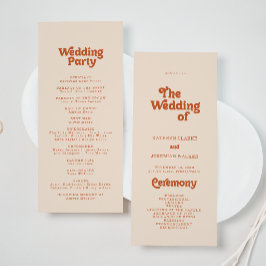 Programa Casamento Formal Simples Terracota Tea Length