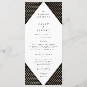 Programa Casamento Gatsby Dourado Geométrico Diamond
