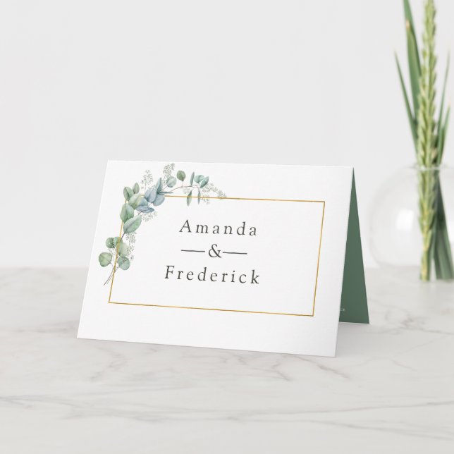 Programa Casamento Geométrico Eucalyptus Watercolor (Frente)