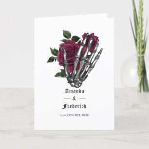Programa Casamento Gótico de Esqueleto Floral Burgundy