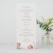 Programa Casamento Gouache Blossoms