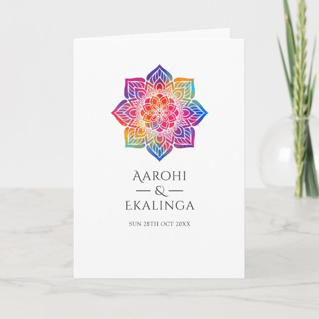 Programa Casamento Indiano Mandala Arco-íris (Frente)