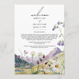 Programa Casamento Internacional Rustic Wildflower Mountain