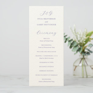 Programa Casamento Lilás Tradicional Elegante
