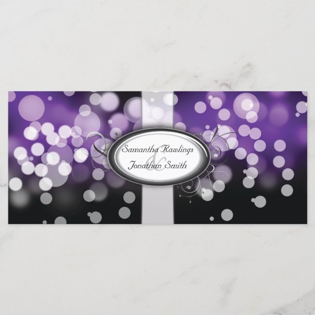 Programa Casamento - Luzes Brilhantes Roxas e Silv (Frente)