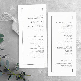 Programa Casamento minimalista de tipografia moderna
