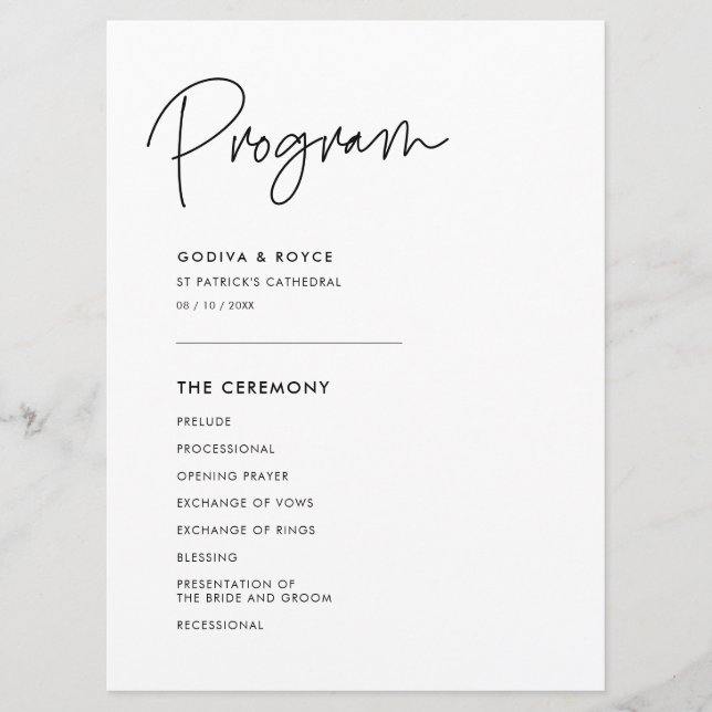 Programa Casamento minimalista moderno (Frente)