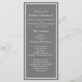 Programa Casamento Minimalista Moderno Cinza