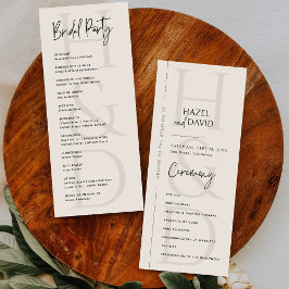 Programa Casamento Minimalista Moderno em Preto e Marfim co