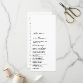 Programa Casamento Mínimo de Script Preto e Branco Moderno