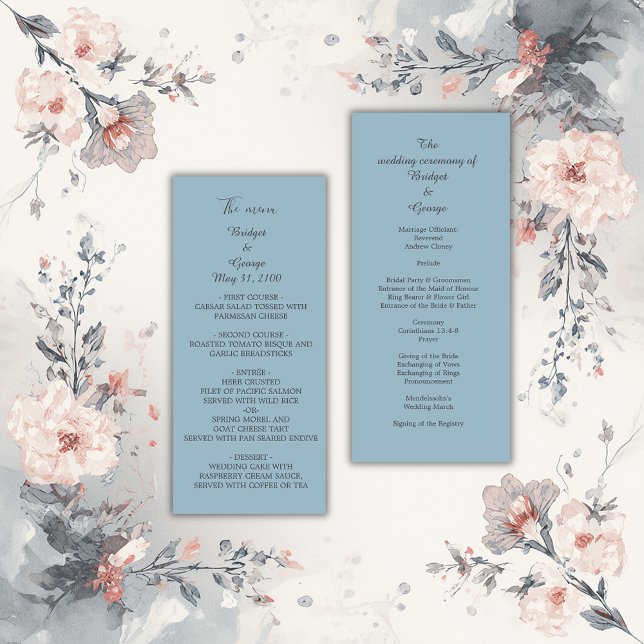 Programa casamento mínimo elegante azul (Criador carregado)