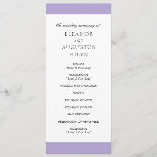 Programa Casamento Mínimo Elegante de Lavanda Digital Purpl