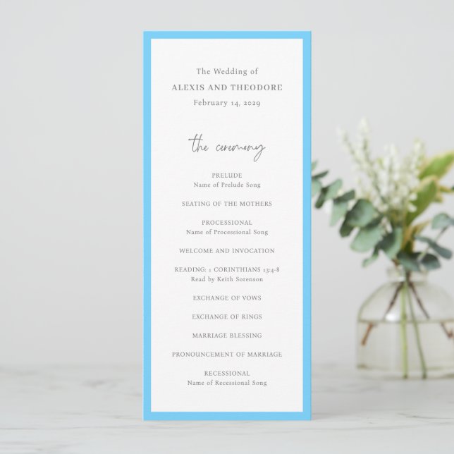 Programa Casamento Moderno Chic Blue (Em pé/Frente)