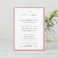 Casamento Moderno com Monograma Rosa Coral Elegant