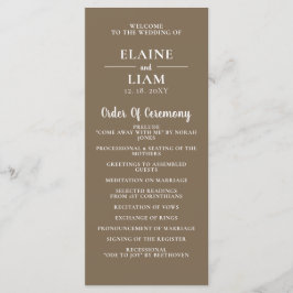 Programa Casamento Moderno da Caligrafia Simples Rustic Bro