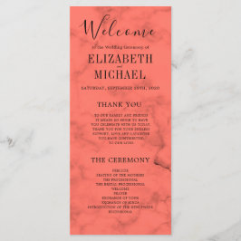 Programa Casamento Moderno Elegante Azul-Marinho Coral