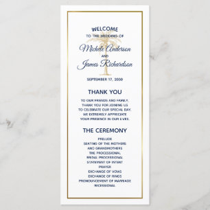 Programa Casamento Moderno Elegante com Palmeira em Azul Ma