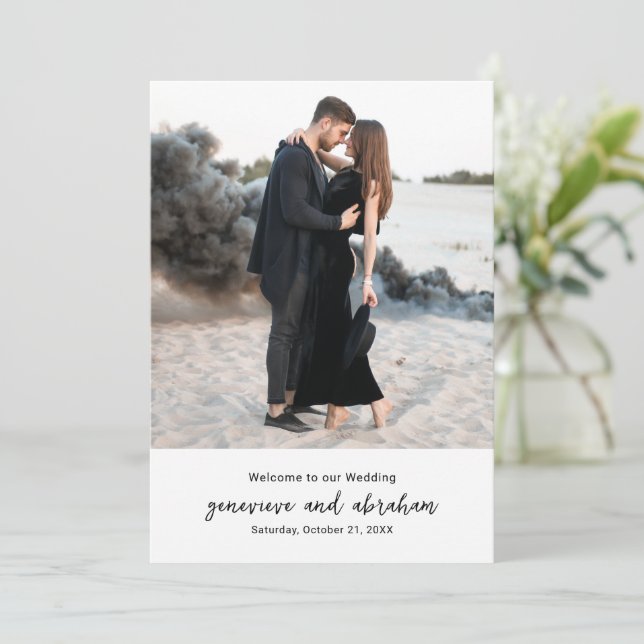 Programa Casamento Moderno em Foto Preta e Branca Limpa (Em pé/Frente)